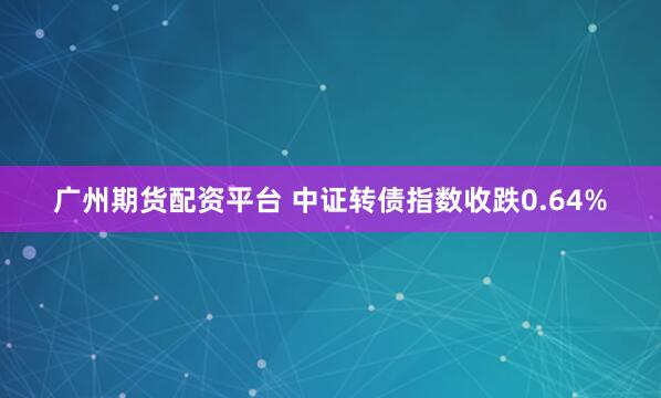 广州期货配资平台 中证转债指数收跌0.64%
